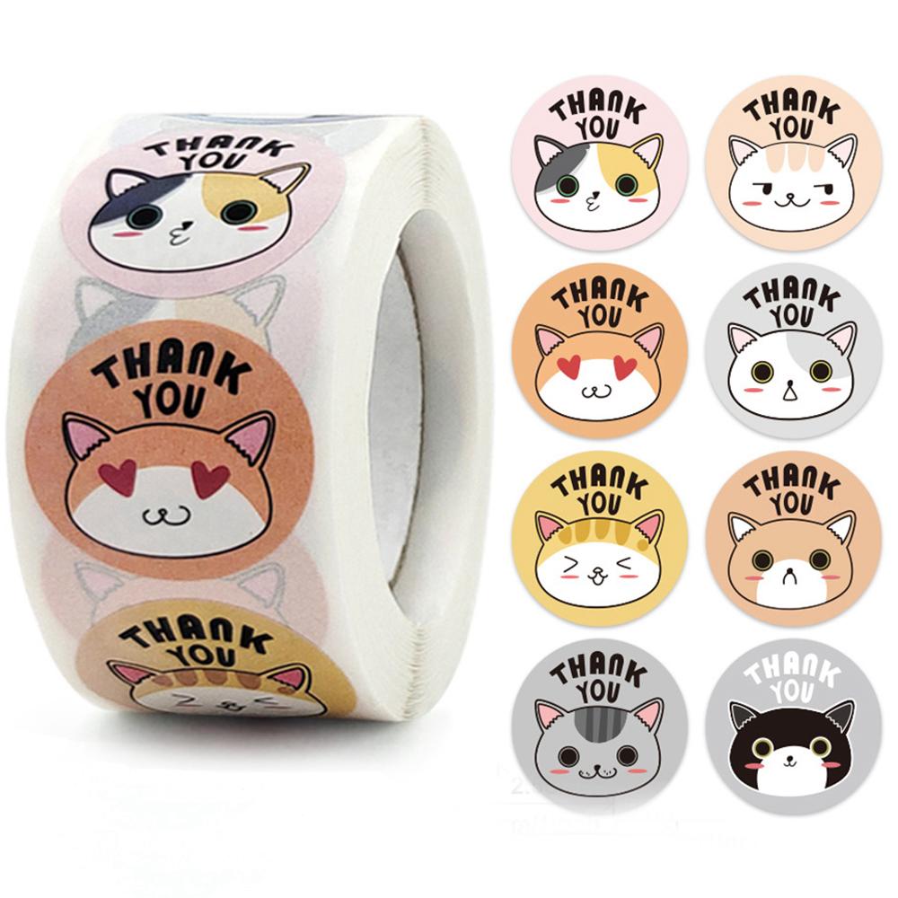 Custom Decal Stickerbook 8 Styles Cartoon Animals Thank You Note X042