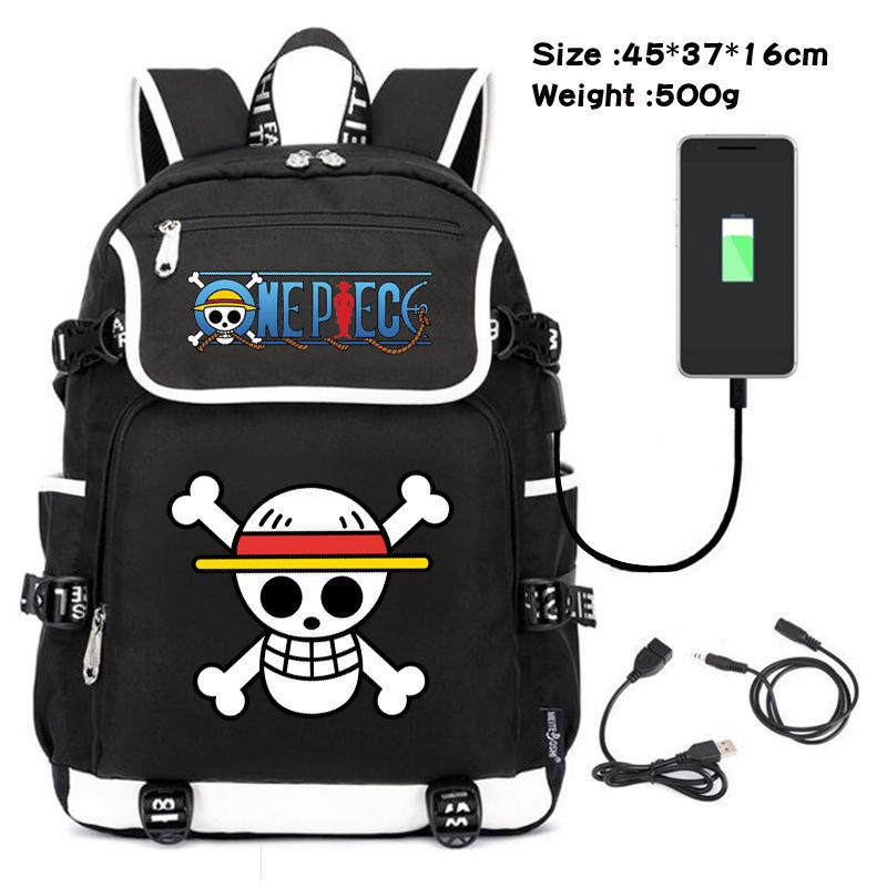 One Piece themed student backpack with fashionable and versatile printed design.