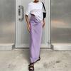Skirt Satin Black Slim Trumpet High Waist Skirts Fashion Women 2023 Summer Solid Office Lady Long Skirt Female Elegant 27694