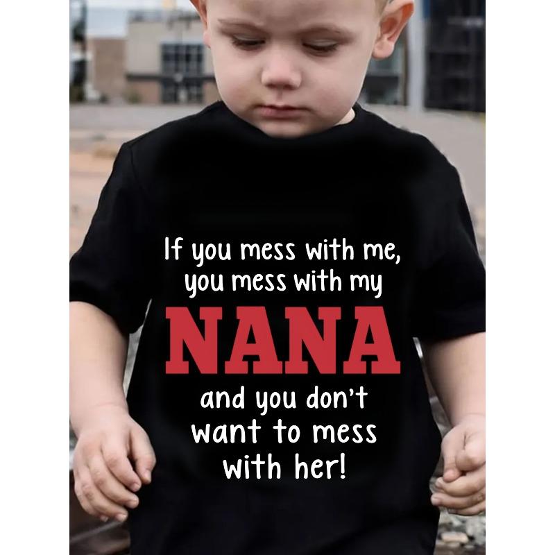 

European sizes Personalized Red NANA Letter T-Shirt Fashion Versatile Letter Print T-Shirt Little Boy Round Neck Patchwork T-Shirt Top 98cm чёрный