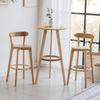 Nordic Solid Wood Bar Stool with Backrest - Modern Minimalist High Chair for Home or Milk Tea Shop