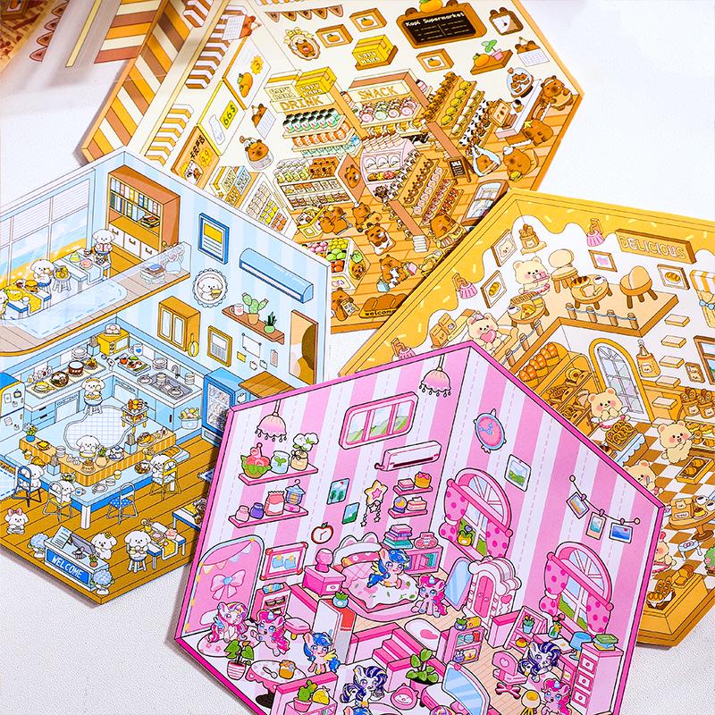 No-Cut Educational DIY Storage Scenery Stickers for Journals