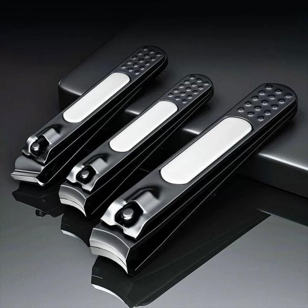 3Pcs Nail Clippers Simple Black Silver Non-Slip And Sharp Nail Clippers Labor-Saving Stainless Steel Nail Trimmer Manicure Tools