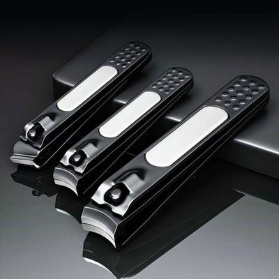 3Pcs Nail Clippers Simple Black Silver Non-Slip And Sharp Nail Clippers Labor-Saving Stainless Steel Nail Trimmer Manicure Tools
