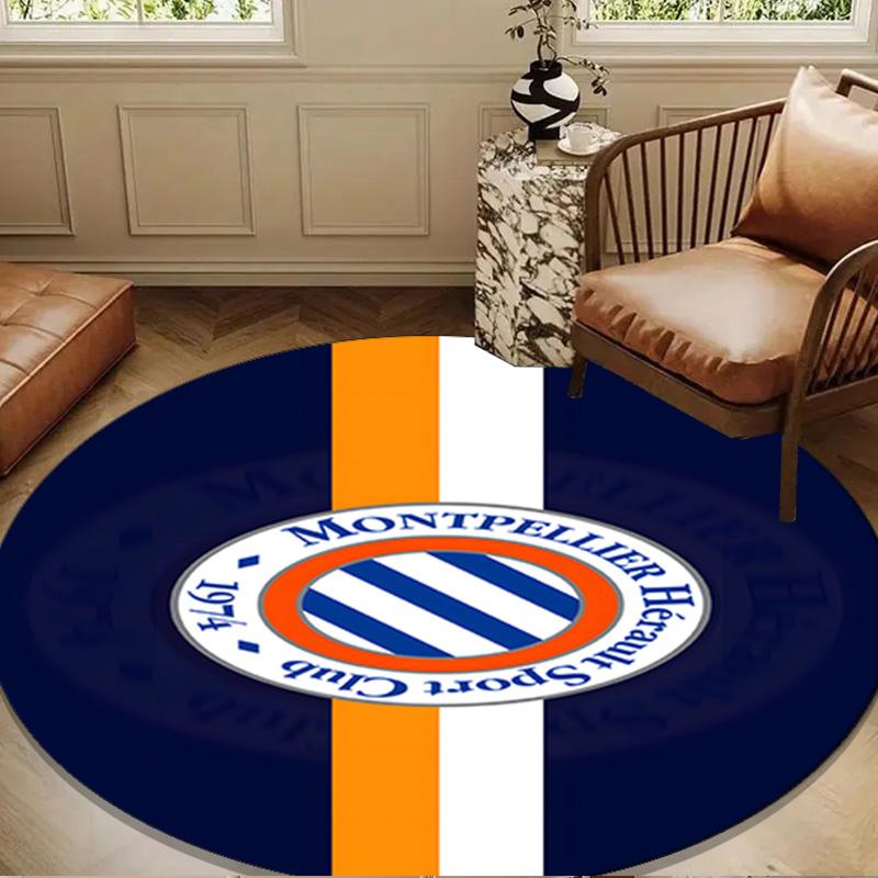Montpellier Sc Crest Round mat Home Decor, Chair rug For livingroom,Bedroom, doormat home decor Birthday Gift Christmas Gifts