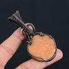 Orange Amazonite Pendant, Handmade Gemstone 999 Copper Wire Wrapped Pendant Antique Jewelry, For Gift Silver Jewelry