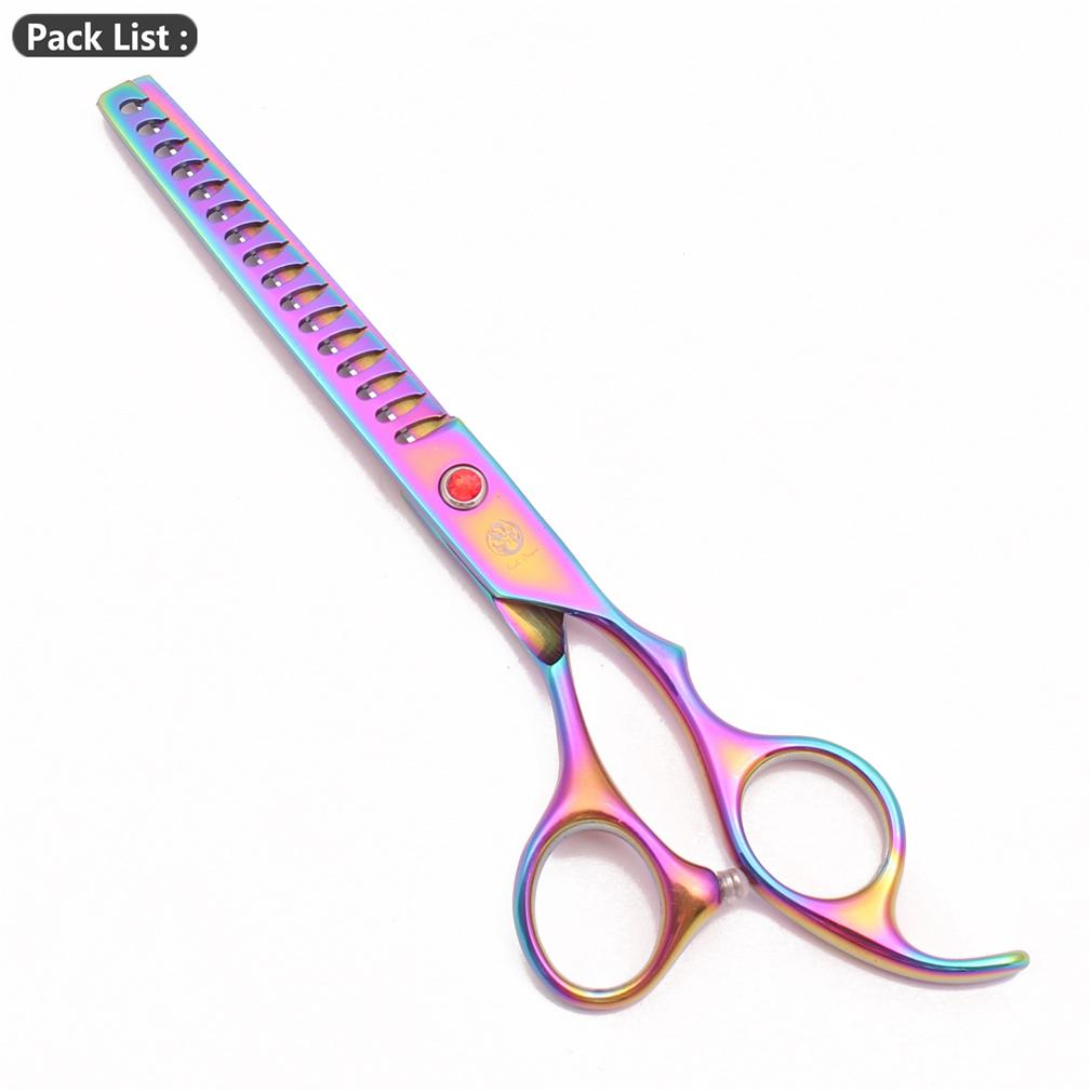 Nůžky na stříhání psů Purple Dragon 6,5" 7" Nerezové zahnuté nůžky Profesionální zvířecí nůžky Chunker Efilační nůžky Z3002