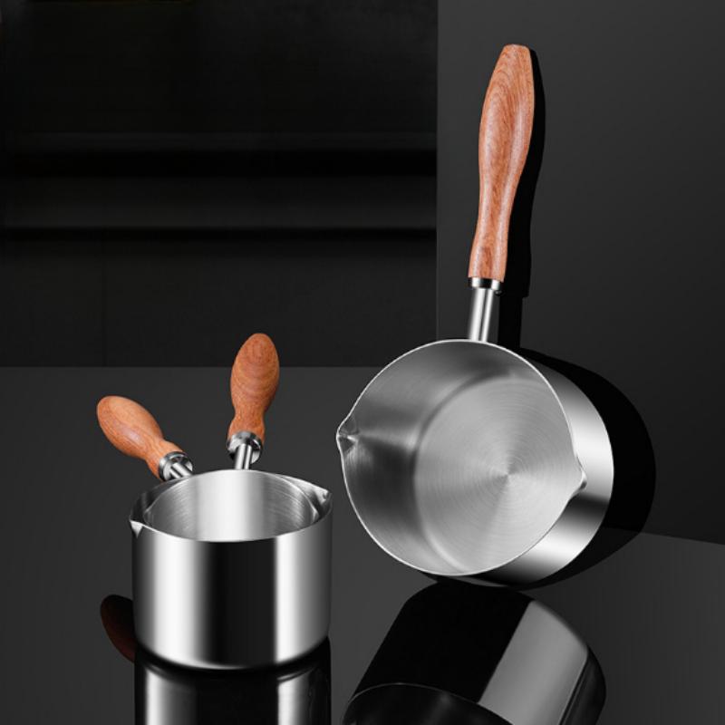 Mini pánev z nerezové oceli 304 Domácí pánev na horký olej Hrnec na vařená vejce Hrnec na horkou čokoládu Hrnec na horké mléko Domácí víceúčelový hrnec