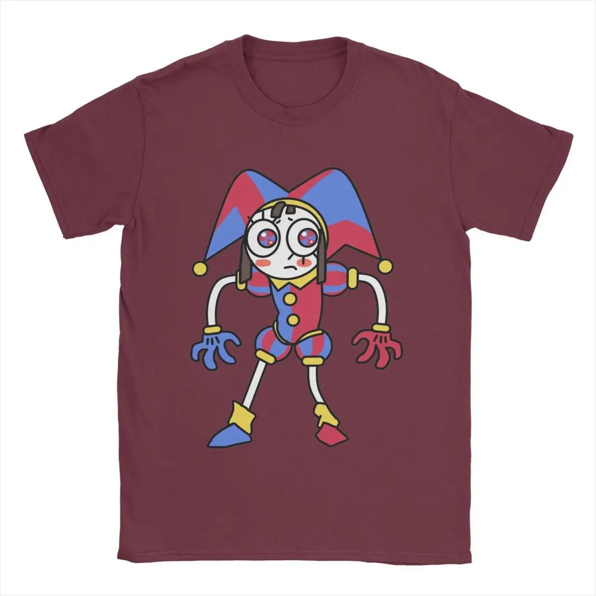 

Чоловіча футболка Pomni The Amazing Digital Circus Бавовняний одяг Повсякденна з коротким рукавом Круглий виріз Футболка Подарунок на день народження Футболки XXXXXL бордовий