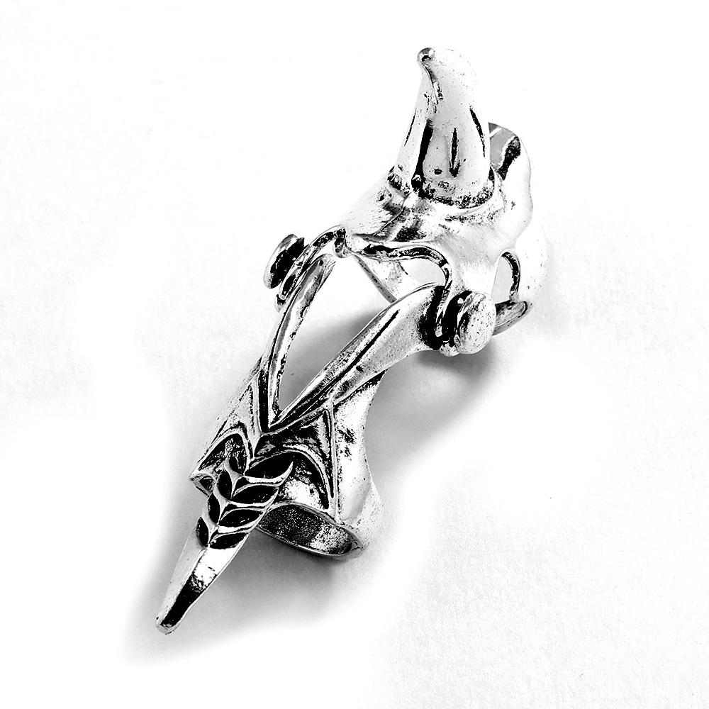 Alloy Retro Punk Style Long Ring Personalized Rock Skull Dragon Joint Ring