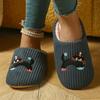 Women's Cozy Cartoon Cotton Slippers - Thick, Warm, Closed Toe for Fall/Winter