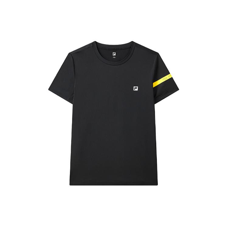 FILA T Shirts Men s Pitch Black Crew Neck Moderate Straight Fit A11M021102GBK XL