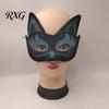 Eye Catching Prom Mask Cat Half Face Mask, Halloween Glitter Venetian Masquerade Flexible Rhinestone Ear for Party Costume Cosplay Lightweight