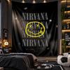 Wall Hanging Tapestry Nirvana Print Cloth for Living Room Bedroom Home Decor