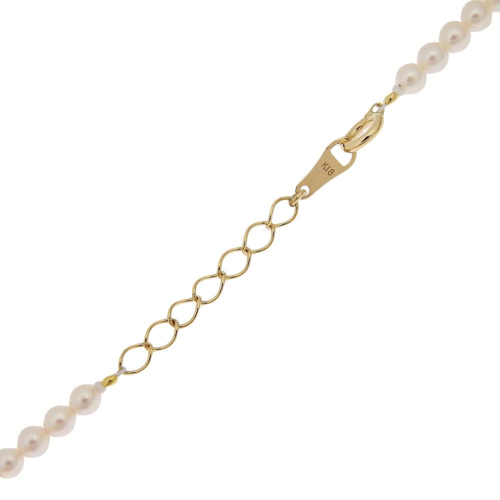 Pearl Necklace Baby Pearl Pearl/K18 Yellow Gold 8.1g Women Used
