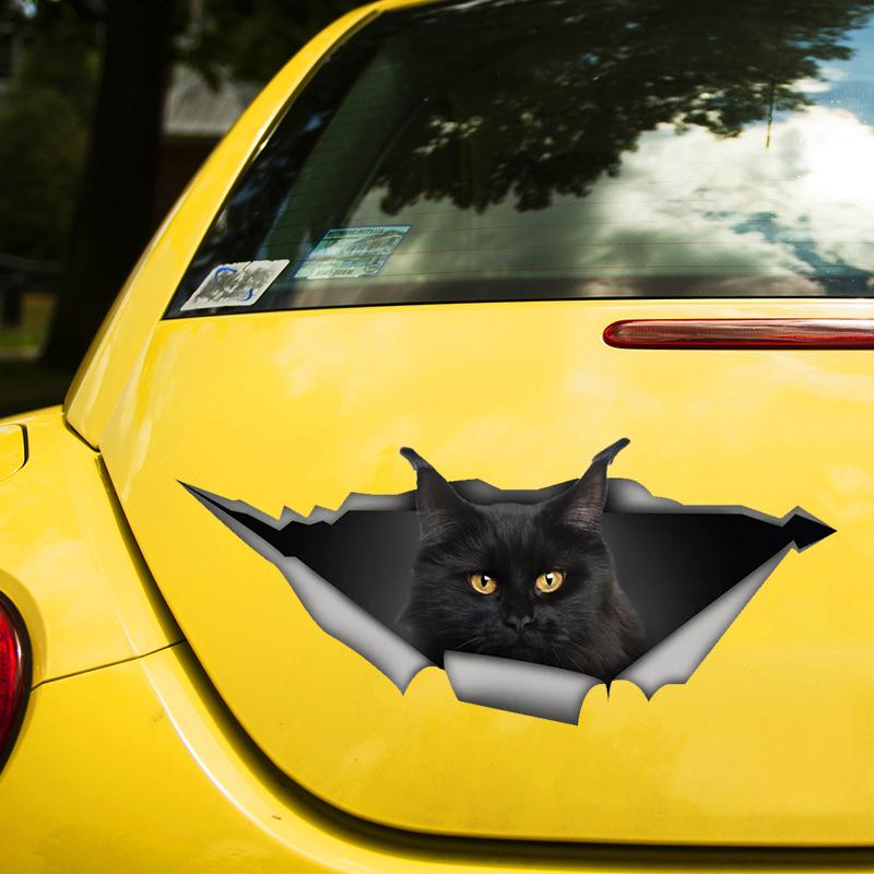 

Самоклеящаяся наклейка Hitam Maine Coon Car Sticker Водонепроницаемый авто декор