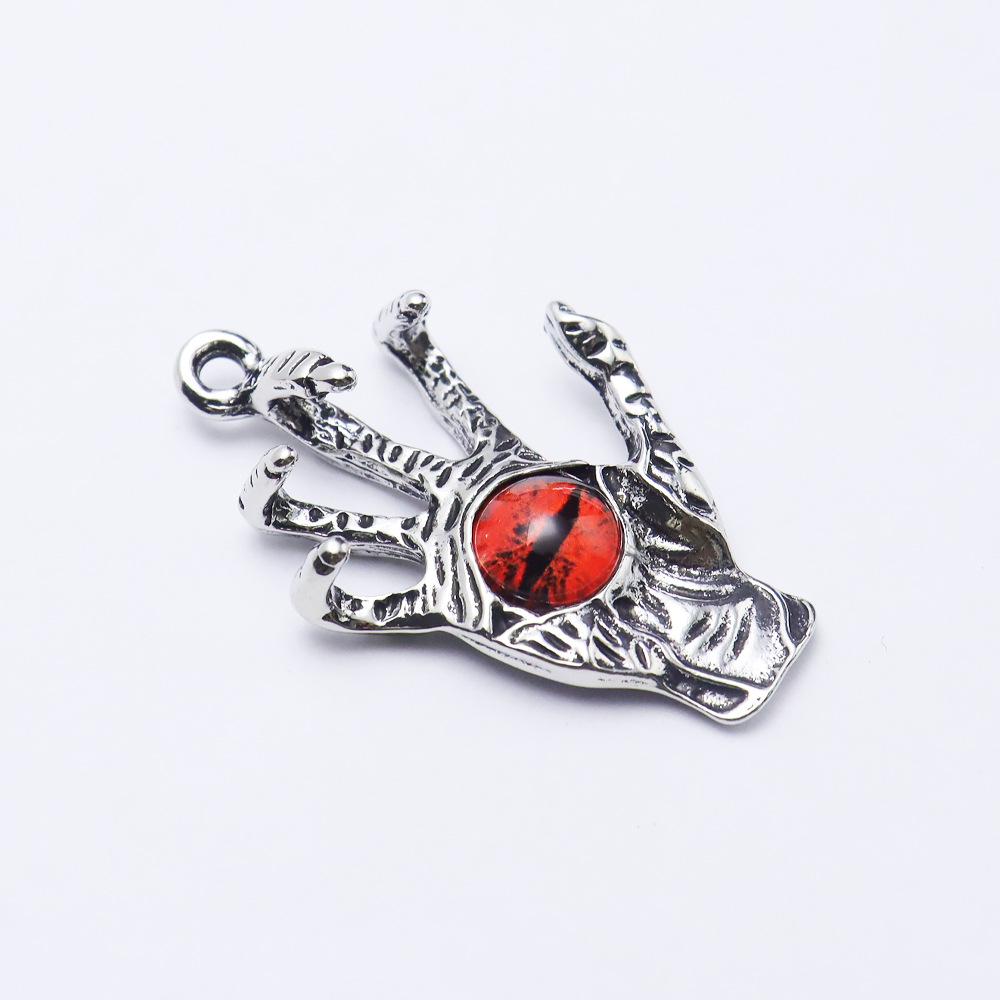 Dark Personality Demon Eye Claw Pendant Necklace for Men - Hip Hop Trendy Sweater Chain