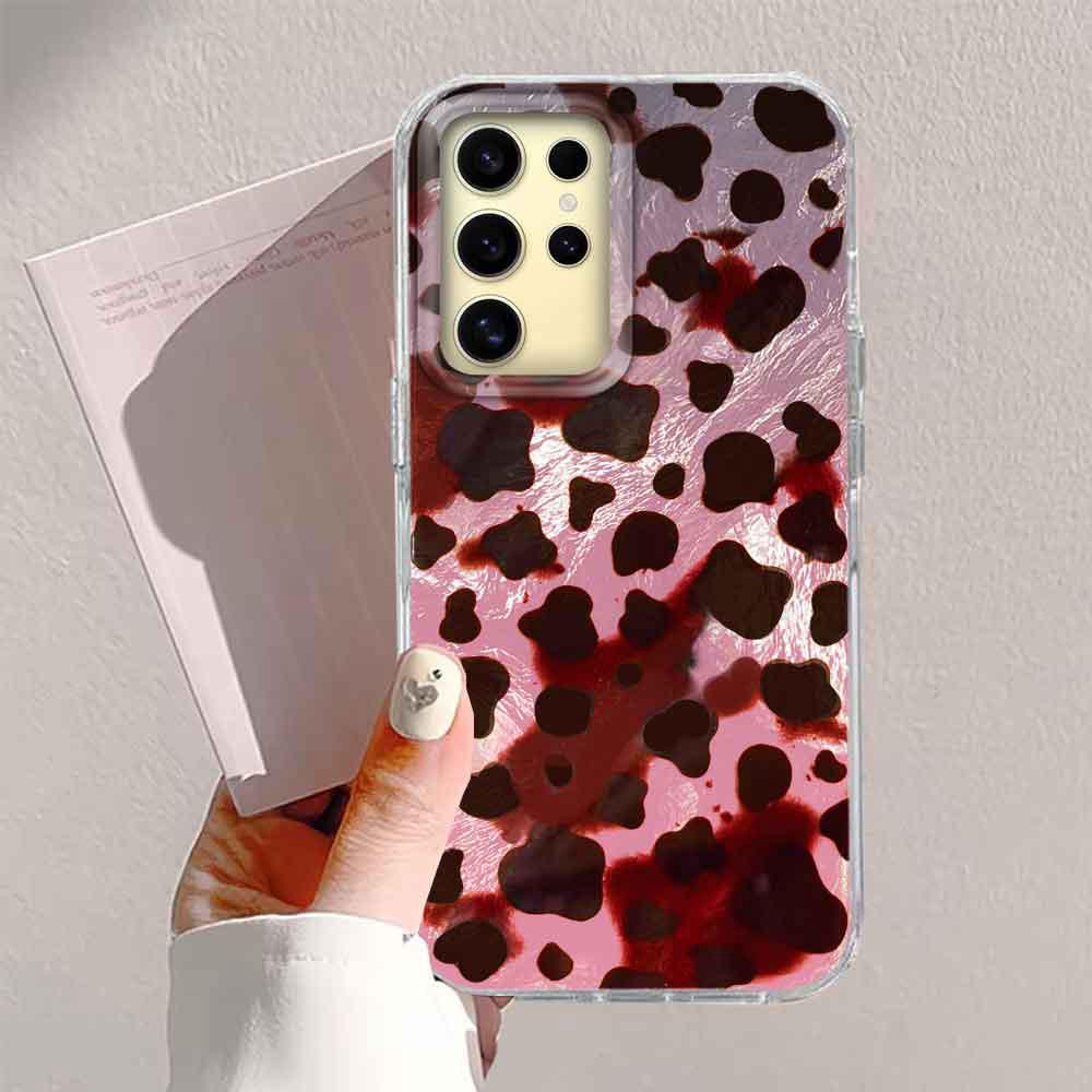 Fashion Gold Leopard INS Print Women Gilrs Phone Case for Samsung Galaxy S25 S24 S23 S22 S21 S20 FE Plus Ultra Silicone Cover