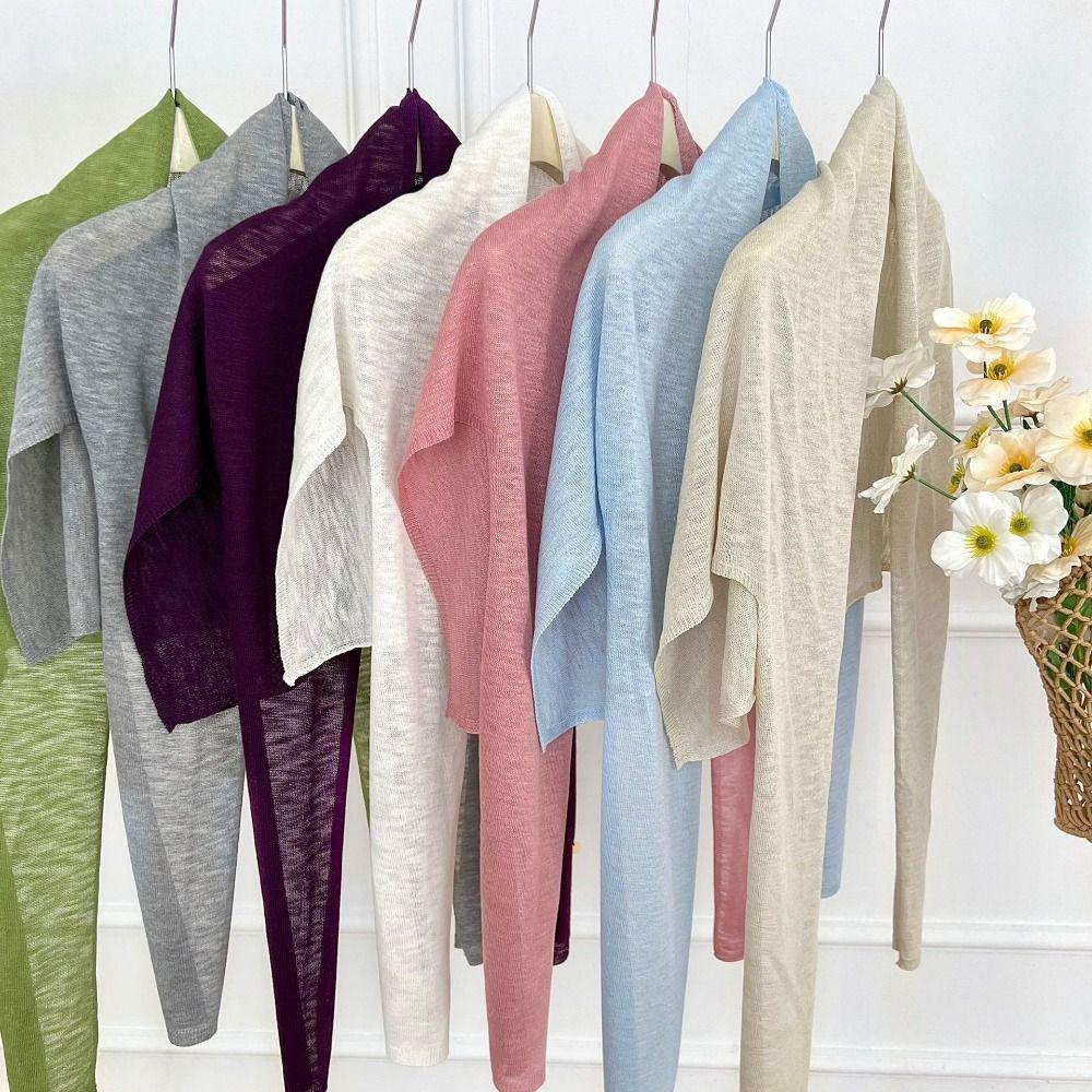 Thin Knitted Neck Wrap Cloak Triangle Scarf Simple Crochet Scarves Clothes Decoration