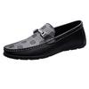 Metal Buckle Black Loafers Genuine Leather Mens Business Formal Shoes Comfortable Casual Shoes Driving Footwear Breathable Mens