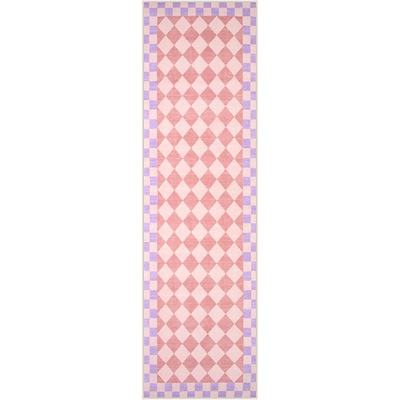 Corridor Carpet Yellow Green Plaid Runner Rug Machine Washable Floor Mat Home Decoration Long Rug For Bedroom Bedside Rugs