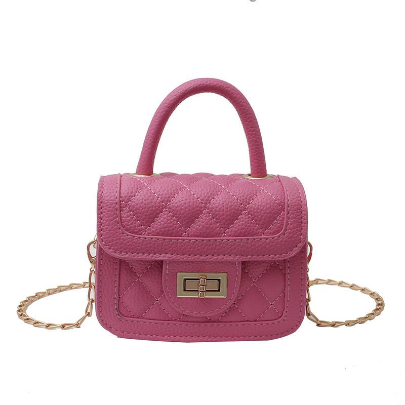 Bag Lingge Pu Material Princess Style Fashionable Bag For Middle School Girls