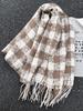 Autumn Winter Women Preppy Knit Scarf Lady Men Sweet Casual Plaid Tassel Scarve Wrap Shawl Femme Male Unisex Fashion Korean New