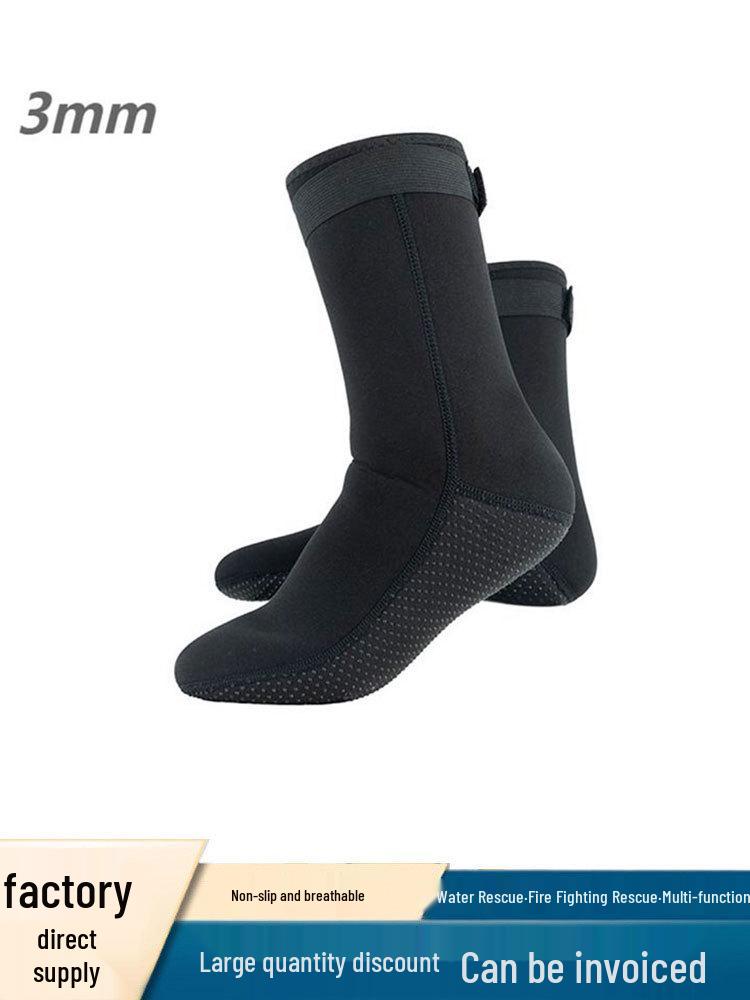Professional Non-Slip Diving Socks - 3mm & 5mm Thick, Wear-Resistant, Cut-Resistant, Mid-Calf for Surfing & Wading