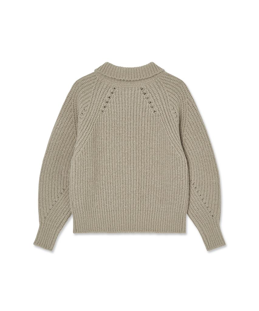Aussel Curved Sleeve Pullover Beige