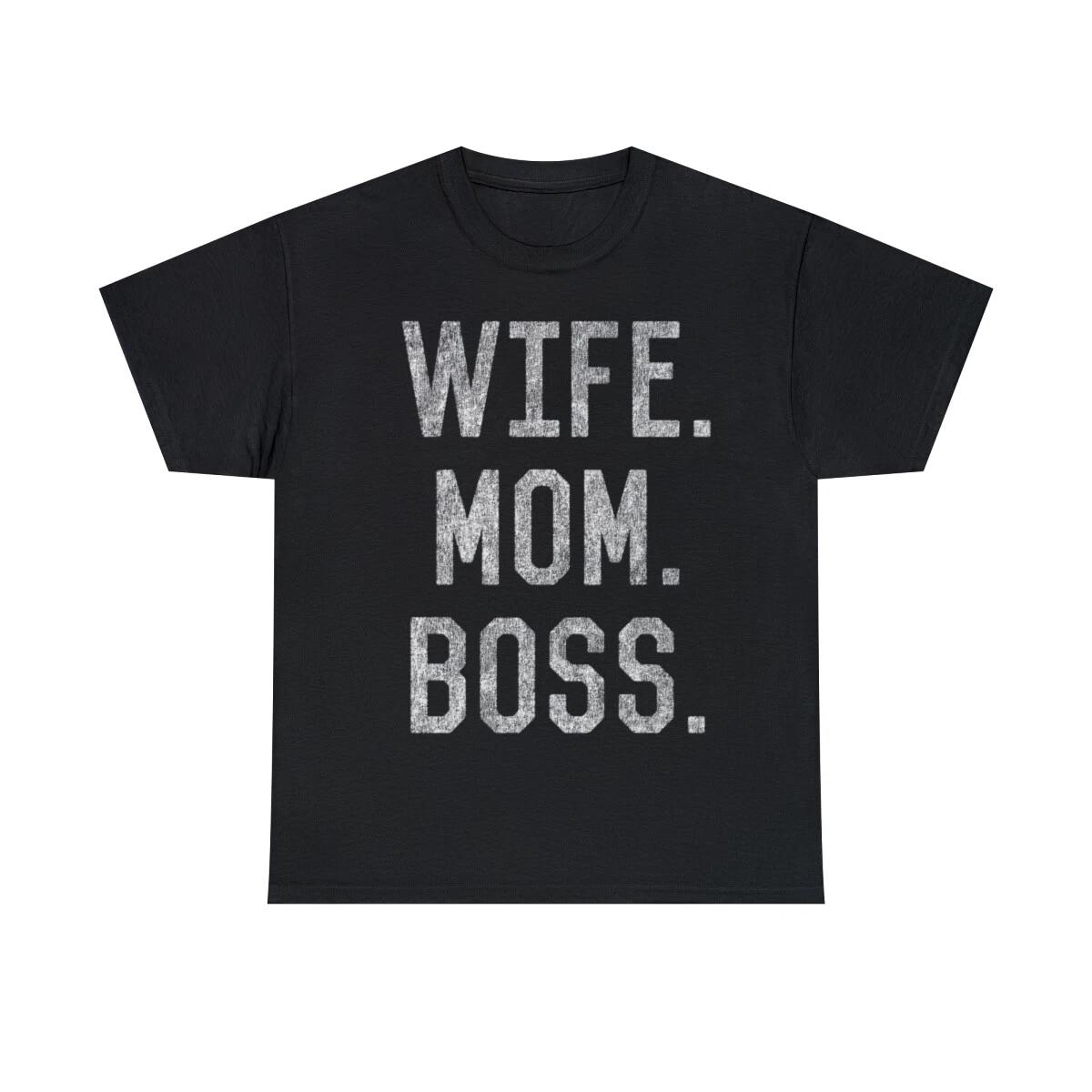 Wife Mom Boss Funny Mothers Day Graphic Tee Shirt, S-5XL S