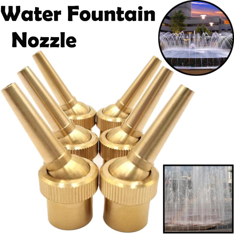 1/2" 3/4" 1" Female Thread Copper Straight Jet Fountain Nozzle Adjustable Water Fountain Garden Park Radial Water Column