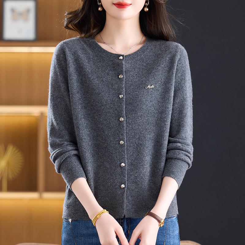 New Women's Stylish Pure Wool Sweater: Early Spring/Autumn/Winter Knitwear Top Jacket