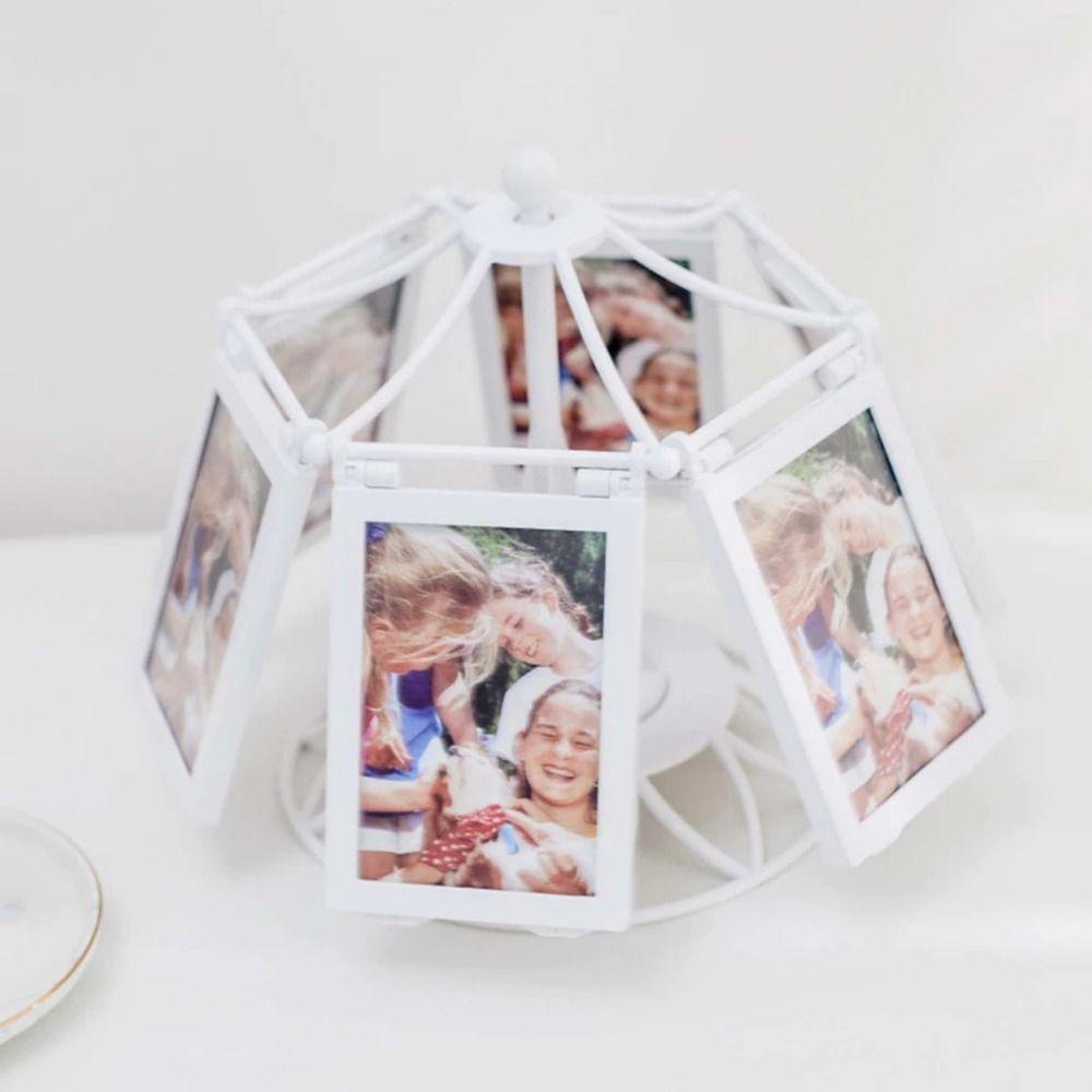 Personalized Rotating Puzzle Photo Frame 5-inch DIY Display Frame Photo Albums Wedding Photos