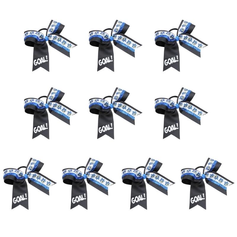 

10PCS Soccer Themed Fabric Hair Bowknots Supporter Hair Decorations Perfect For Sports Event And Celebration королевский синий