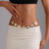 European and American Jewelry Sexy Babes Bikini Ins Wind Metal Pearl Flower Sequins Waist Chain Body Chain Female