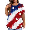 Women's Large Size T-Shirt Casual Tie-dye Round Neck Short Sleeve Top