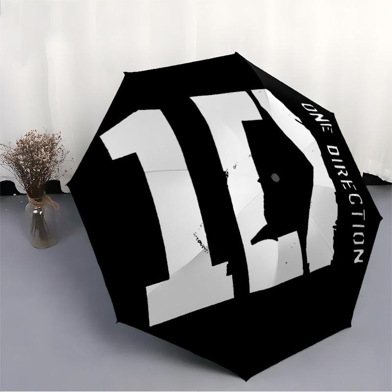 Parapluie Pliant Automatique Mignon Coupe-Vent One Direction avec Cadre Robuste en Fer, Parapluie de Voyage Compact Portable Utilisation Toutes Saisons Fêtes 0807058