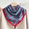 Chessboard Plaid 71CM Cotton and Linen Silk Scarf Small Square Scarf Women's Spring and Autumn Summer Thin Scarf Scarf Linen Headscarf Belt