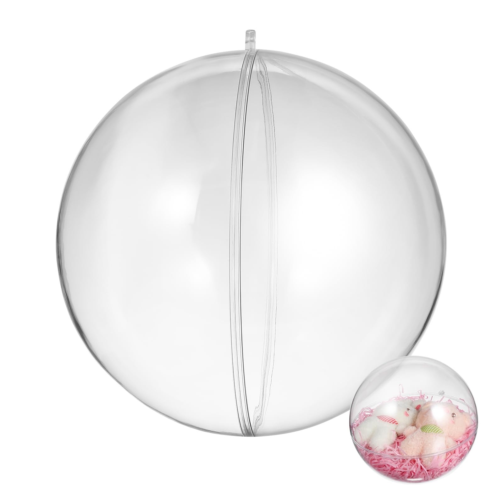 

Frcolor 20cm Plastic Christmas Ornament Clear Hanging Storage Ball, Capsule, Hollow, DIY, Fillable, Confetti, Sphere, Fireplace, Decoration,