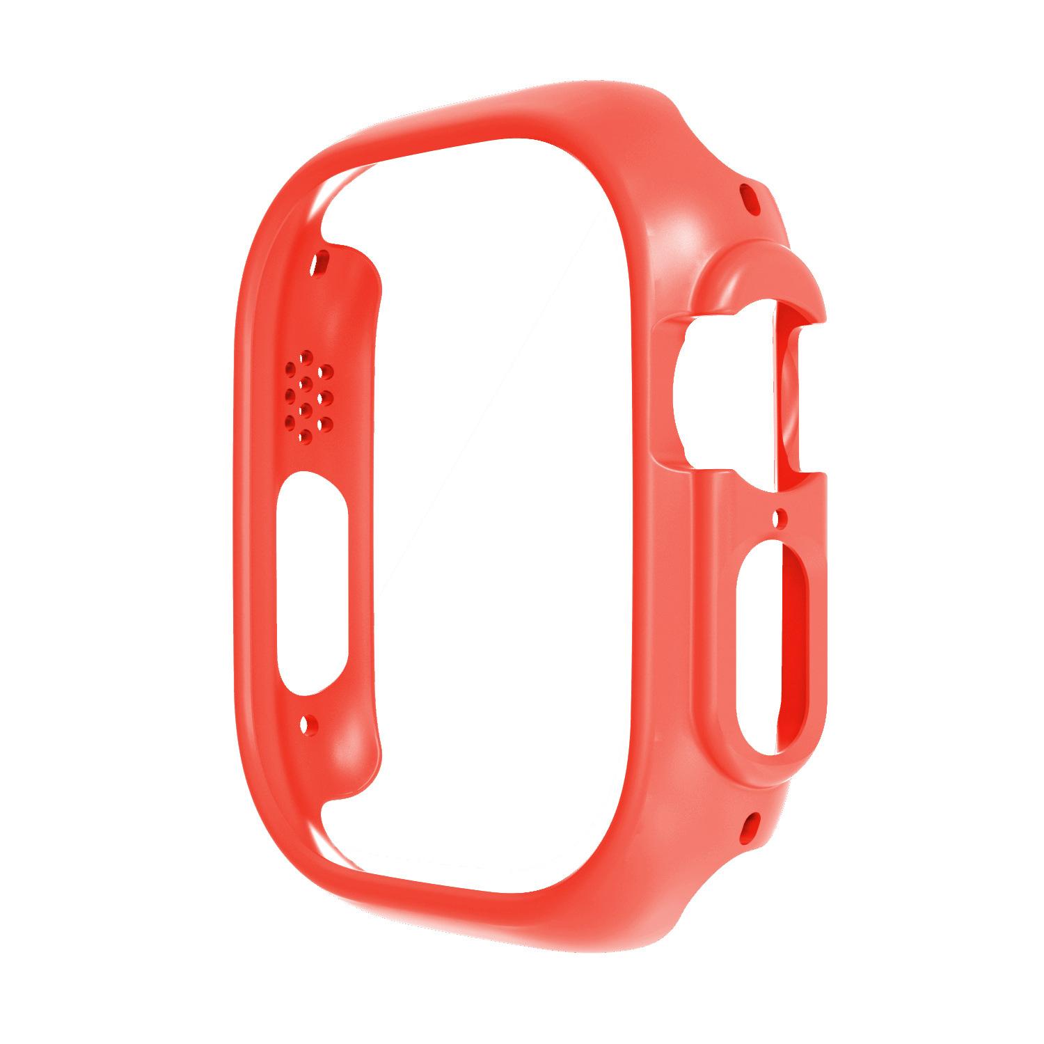 

Чехол-половина ПК для Apple Watch Series Ultra 2 8 7 6 5, защитная пленка для экрана для IWatch 40 мм, 45 мм, 41 мм, 49 мм, чехол-бампер 45mm красный