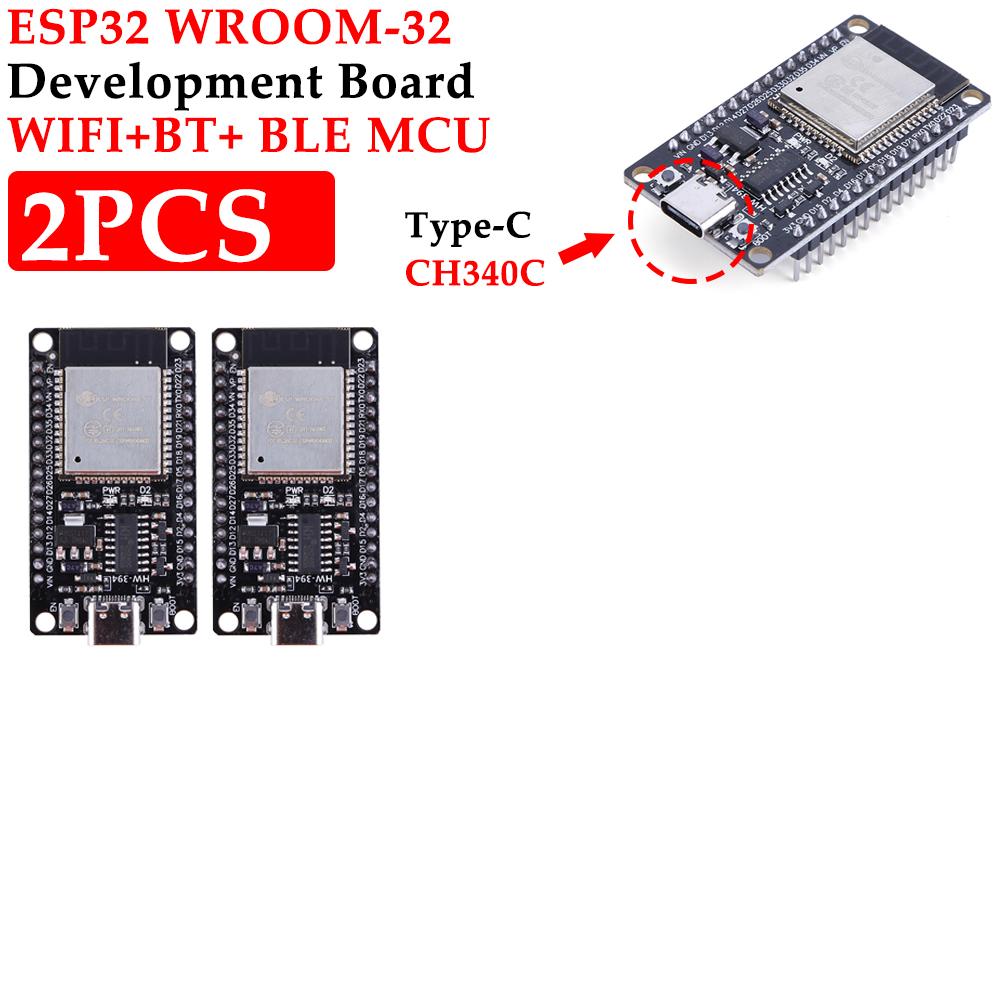 ESP32 WROOM-32 Development Board USB CP2102/ TYPE-C CH340C WiFi+Bluetooth Ultra-Low Power Consumption Dual Core Wireless Module