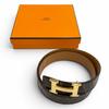 Very Good HERMES belt Polosus Dark brown Crocodile mens Used