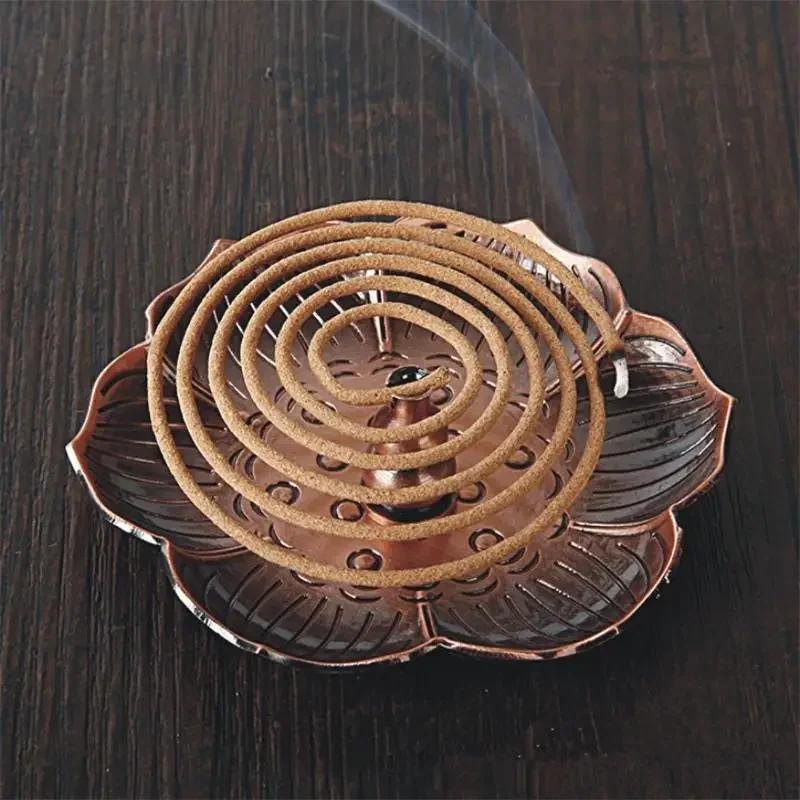 1Pc,Creative Home Decor Lotus Plum Blossom Alloy Censer Incense Coil Burner 2mm Stick Incense Holder (Without Incense)