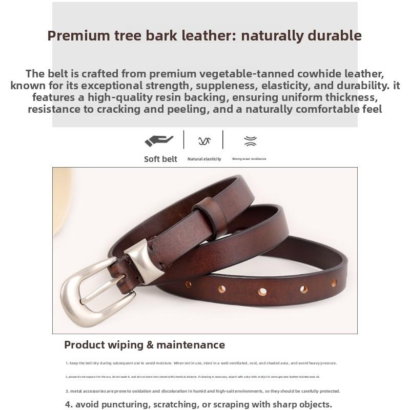 Mary Belt - Premium Vintage Copper Buckle, Versatile Jeans Belt
