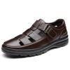 Prince Casual Genuine Leather Sandals for Men - Breathable, Non-Slip, Large Size 48, Ideal for Spring, Autumn, Summer Work.