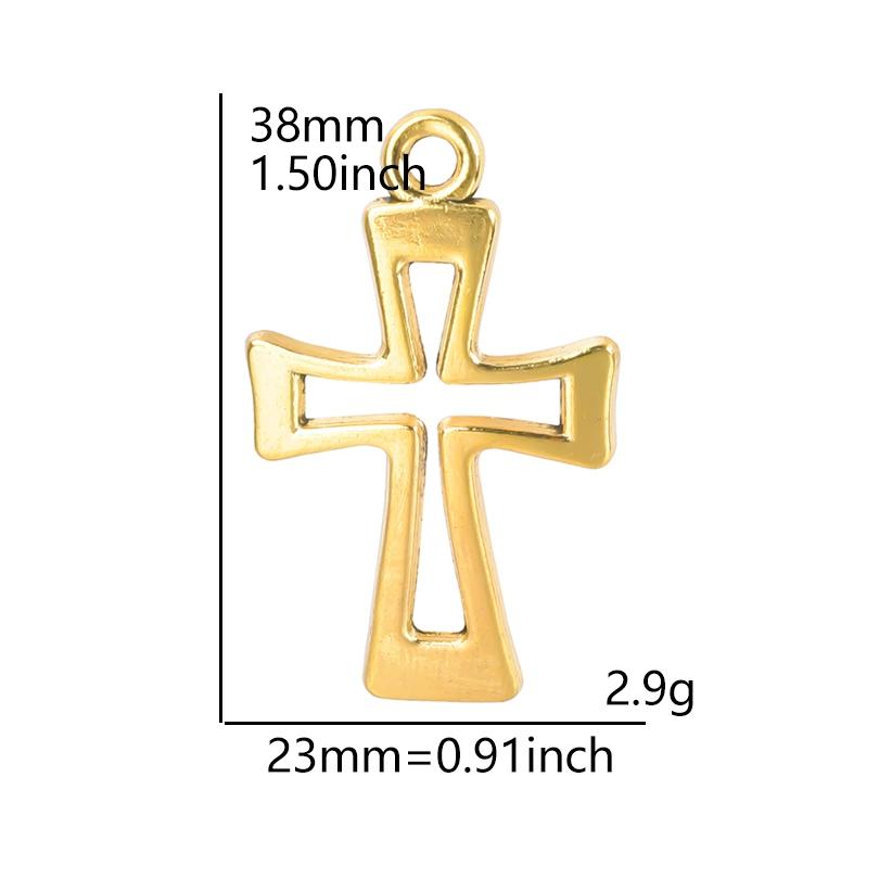 5Pcs Crosses Pendant Charms For Jewelry Making Supplies Christ Handmade Necklace Earrings Charm Gold Color Accessories Wholesale