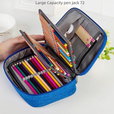 Waterproof 72-Color Pencil Case - 120 Holes Large Capacity with Detachable Sections for Sketching and Stationery