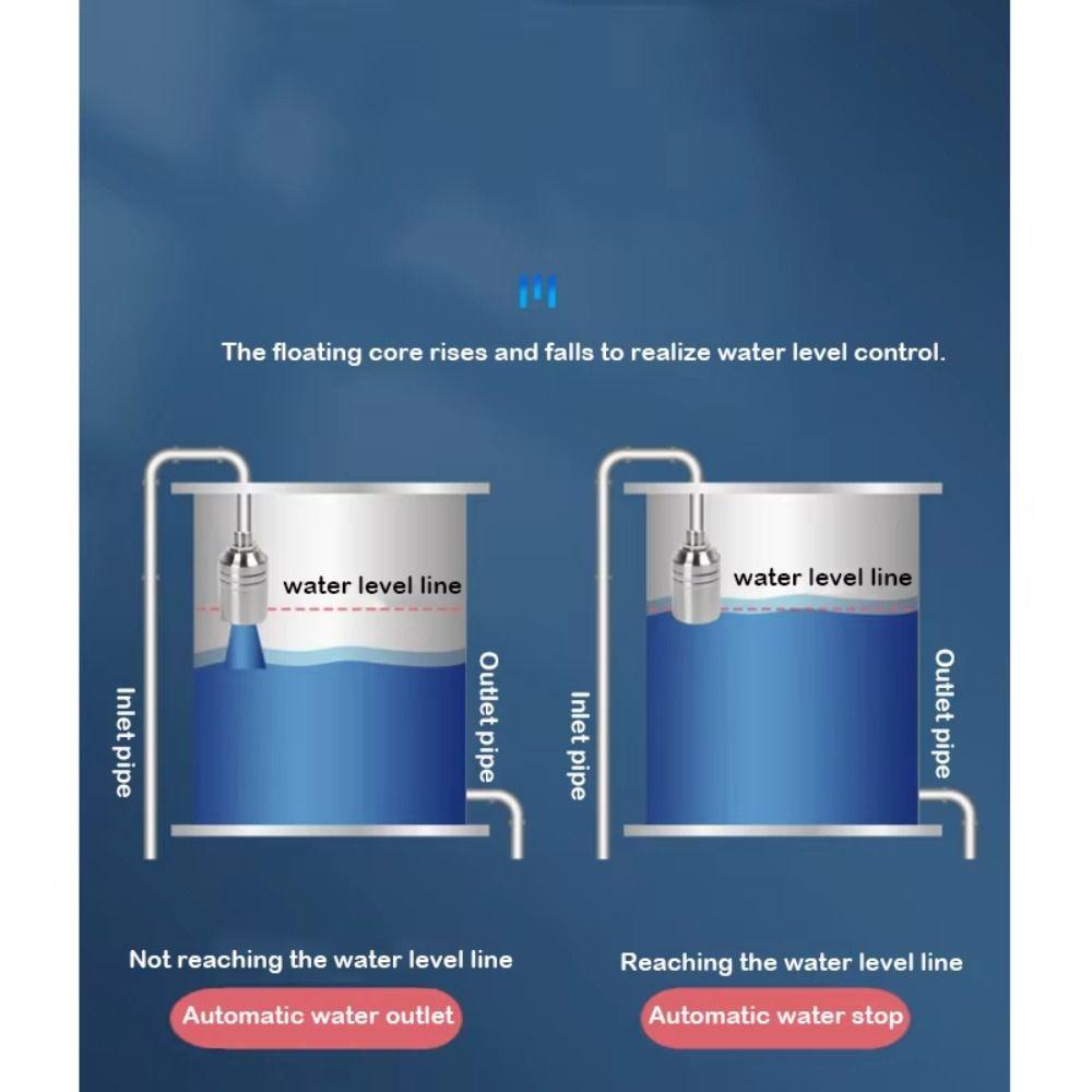 Stainless Steel Floating Ball Valve Silver 1/2"3/4"1" Water Tower Shutoff Valve Automatic Water Level Controller