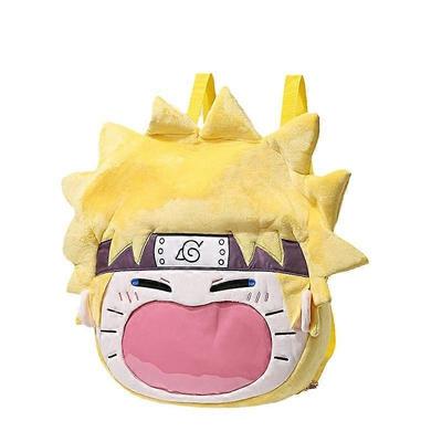 Uzumaki Naruto Itabag Anime Two-dimensional Plush Backpack Cartoon Big Mouth Smiley Transparent Display School Bag Gifts