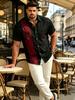 Printed Design – Not Textured European and American Men's Casual Short-Sleeve Shirt with Music Element Pattern Digital Print, Lapel Cardigan,